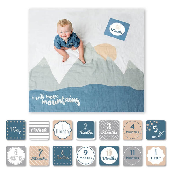 Lulujo Baby's First Year Blanket & Card Set