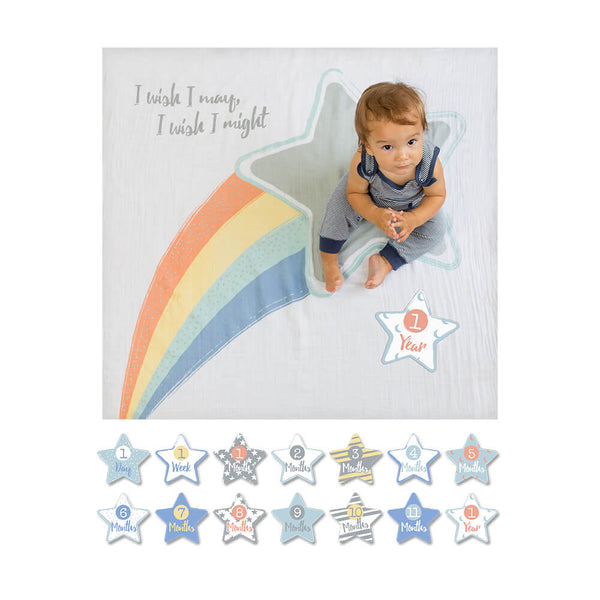 Lulujo Baby's First Year Blanket & Card Set