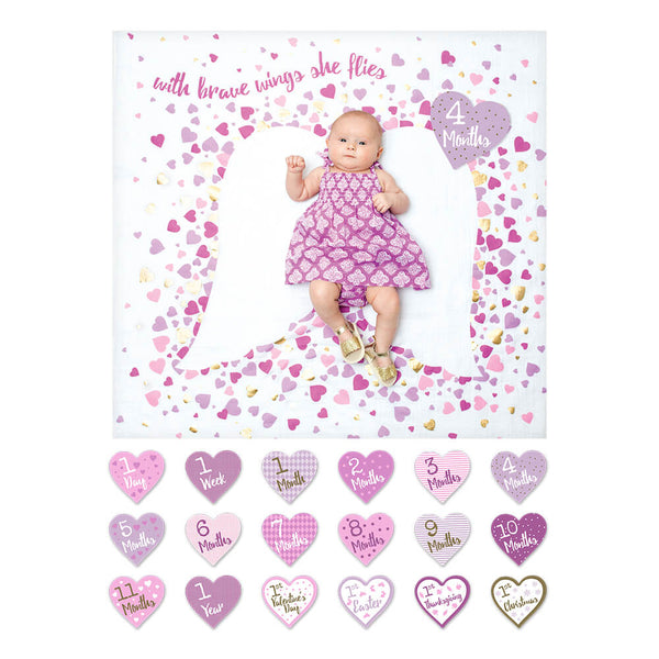 Lulujo Baby's First Year Blanket & Card Set