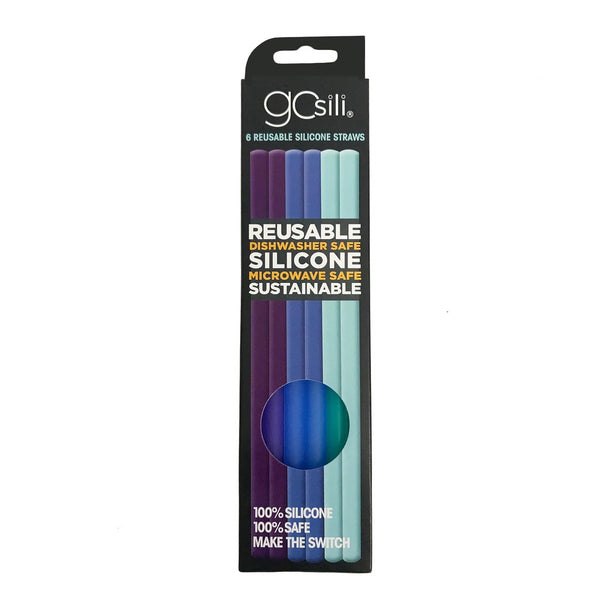 Gosili Reusable Silicone Straws - 6 Pack