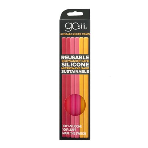 Gosili Reusable Silicone Straws - 6 Pack