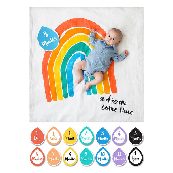 Lulujo Baby's First Year Blanket & Card Set