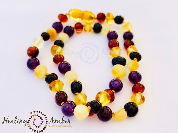 Multi Amber & Amethyst Gemstone